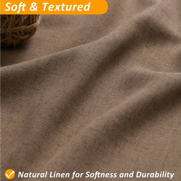 Naturoom Extra Long Shower Curtains 78” Tan Linen Shower Curtain with Liner Set - Picture 2 of 9